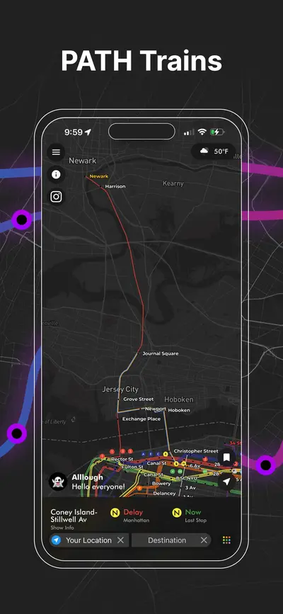 NYC subway station entrances map with line connections and exit locations